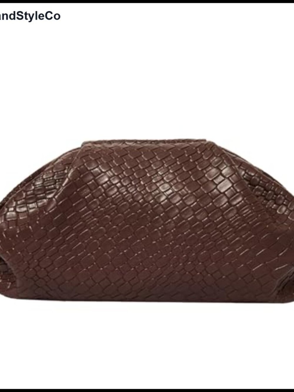 Woven Dumpling Clutch Evening Bag PU Leather Ruched Handbag for Party Wedding
